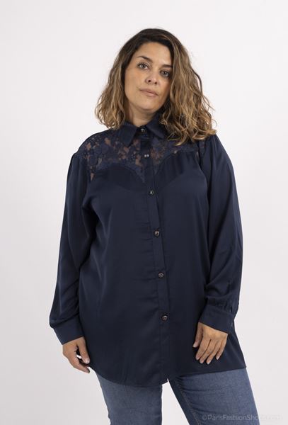 Picture of CURVY GIRL LACE AND SATIN BLOUSE